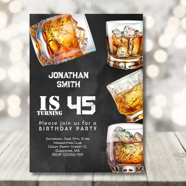 Whiskeyfirande födelsedagsfest  inbjudningar (Skapare uppladdad)