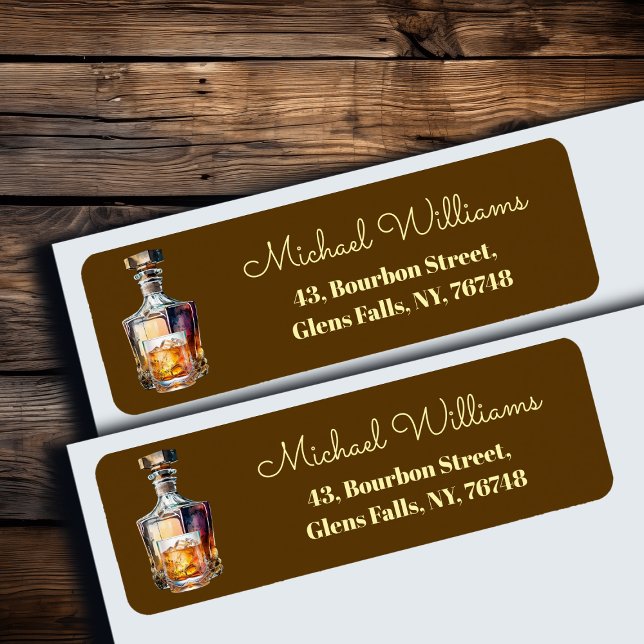 Whiskeyflaska Glas Returadress Etikett (Skapare uppladdad)