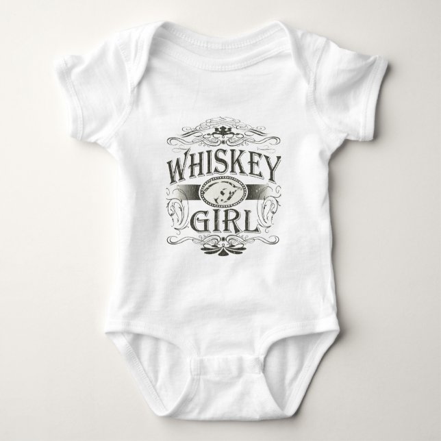 Whiskeyflickan spänner fast t-shirt (Framsida)