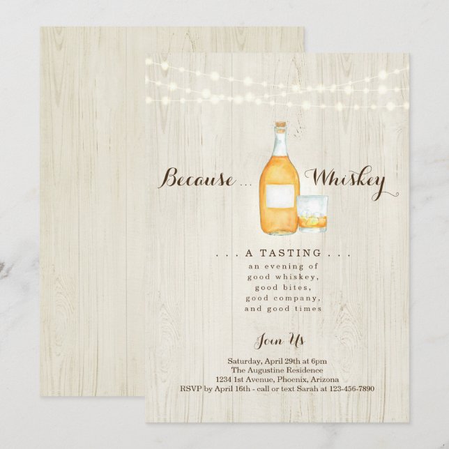 Whiskeyprovningsparty Inbjudningar (Fram/baksida)