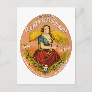 Whiskeyreklametikett, omkring 1860. vykort