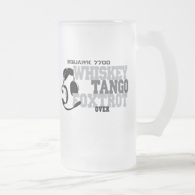WhiskeyTango Foxtrot - flyghumorn Frostat Ölglas (Höger)