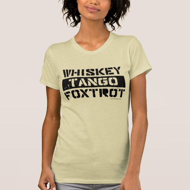 WhiskeyTango Foxtrot GrungeLookkvinna T-tröja T Shirt (Framsida)