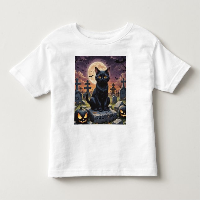 Whiskof the Witching Hour - Black Cat T Shirt (Framsida)