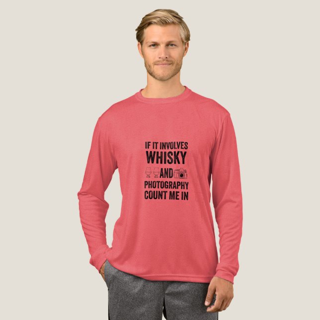 Whisky and Photography Enthusiast Funny Hobby Gift T Shirt (Hel framsida)