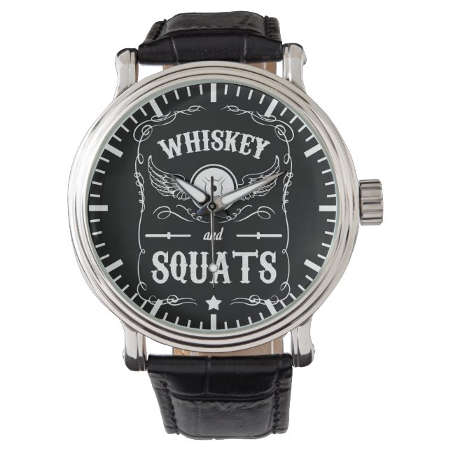 Whisky and Squats - "Weight Lyfts" Motivering Armbandsur (Framsida)