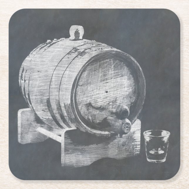 Whisky Barrel Underlägg Papper Kvadrat (Framsidan)