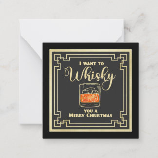 Whisky Christmas Flat Note Card Anteckningskort