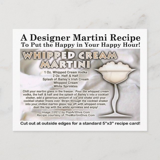 Whisky Cream Martini Recipe-vykort Vykort (Framsida)