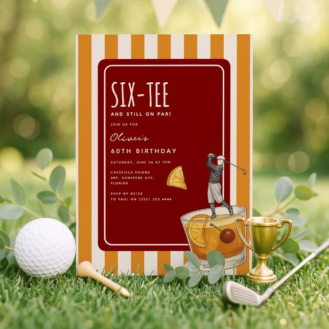 Whisky Golf Tematisk 60-årsdag Inbjudningar (Skapare uppladdad)