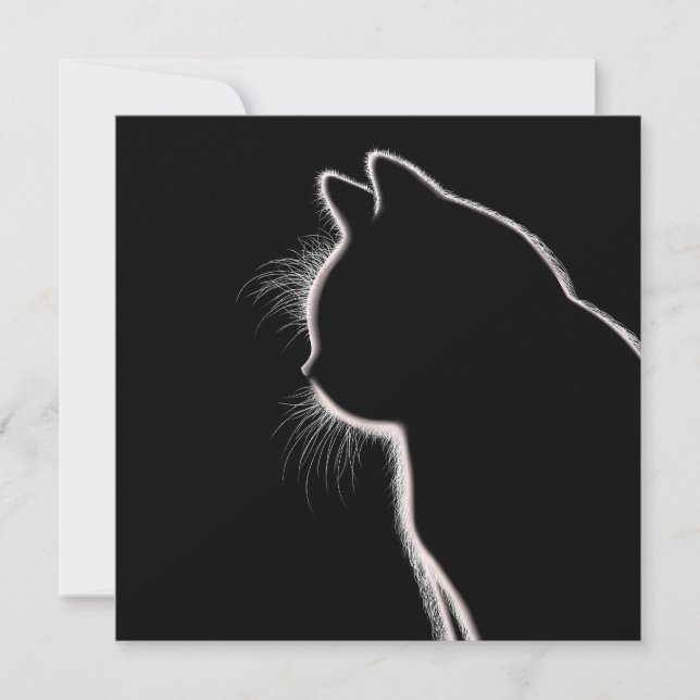 Whisky i Mörken | Cat Whisker Silhouette Kort (Framsida)