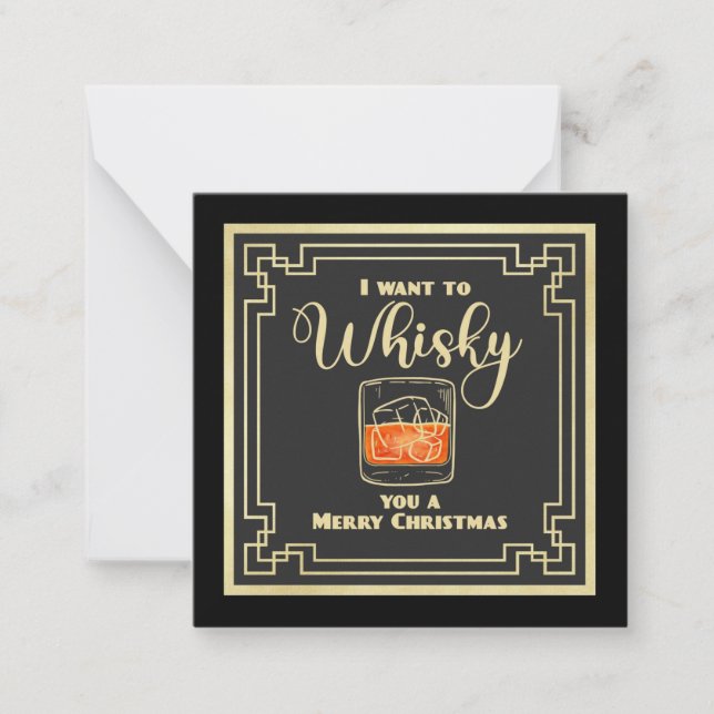Whisky jul platt notkort anteckningskort (Framsida)