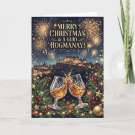 Whisky skål Hogmanay skotsk julkort Kort