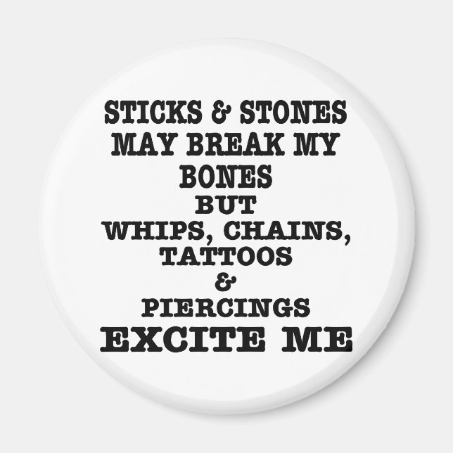 Whisky Tattoos & Piercings Excite Me Magnet (Framsidan)