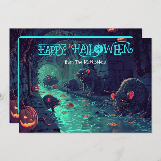 Whisky & Witches: Sewer Soirée Card Inbjudningar (Fram/baksida)