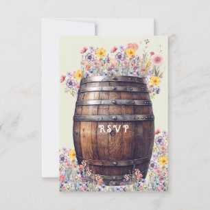 Whiskyfat Rustikt Trä Vårblommor OSA Kort