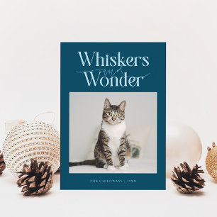 Whiskyr och Cat Photo Teal-jul Julkort