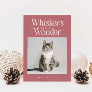 Whiskyr och foto Rosa jul Julkort