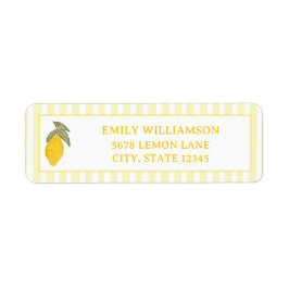 Whismical Randig Gul Citron Returadress Etikett