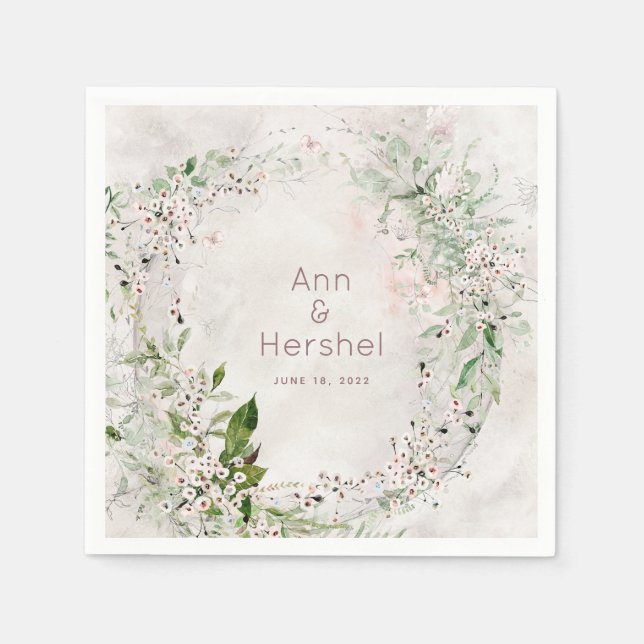 Whisper &  Bröllop Cocktail Napkins Pappersservett (Framsidan)