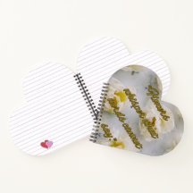 Whisper Flowers Heart Spiral Notebook