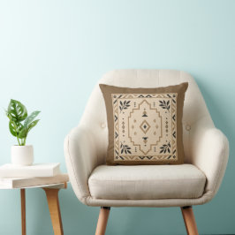Whisper Fountains Brown Tribal Cushion Kudde