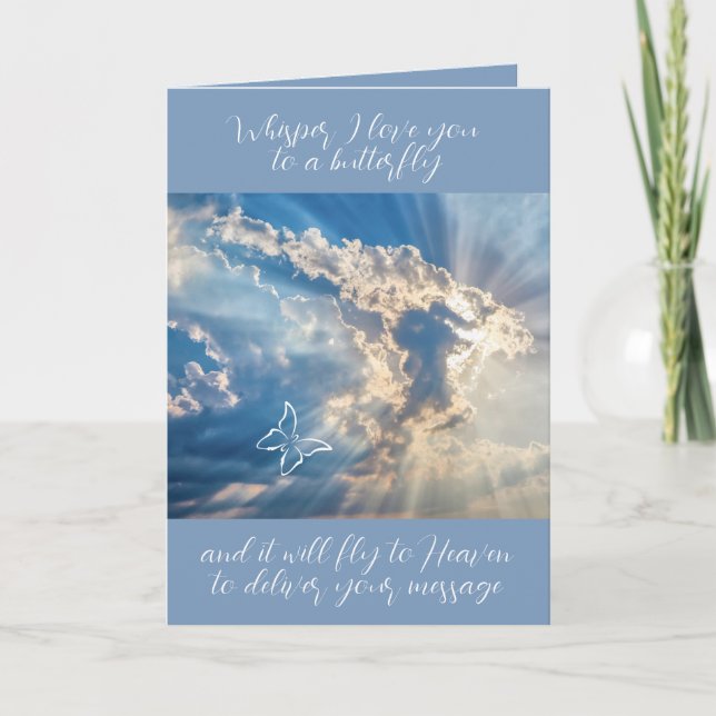 Whisper i Kärlek Du till en fjärilsympati Kort (Framsida)