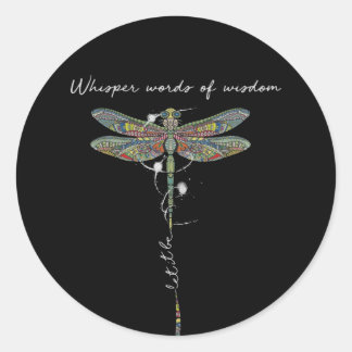 Whisper Ord of Wisdom Brocade Dragonfly Runt Klistermärke