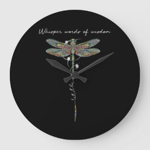 Whisper Ord of Wisdom Brocade Dragonfly Stor Klocka