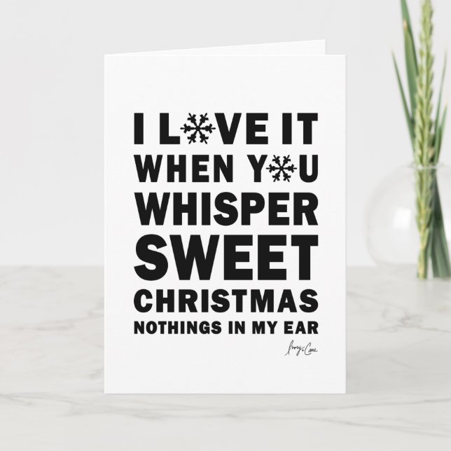 Whisper Sweet Nothings Holiday Christmas Card Kort (Framsida)
