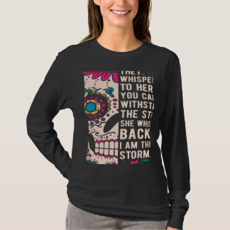 Whispered Back Strong Women Pride Flower Skull T Shirt