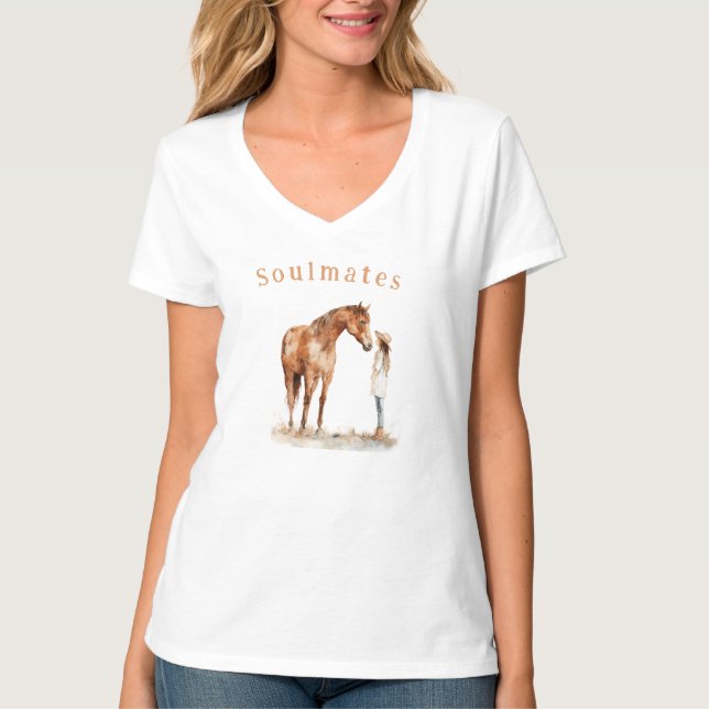 Whispered Bond: Horse and Rider T Shirt (Framsida)