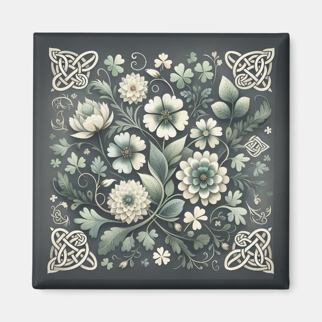 Whispered Clover Knotwork Garden Magnet (Framsidan)