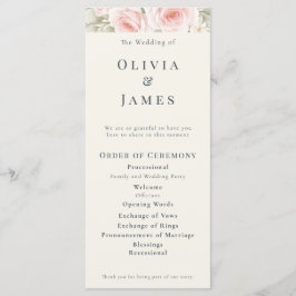 Whispered Petals Elegant Minimalist Wedding  Program