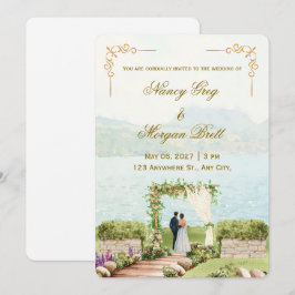 Whispering Botanica Watercolor Wedding Invitation Inbjudningar