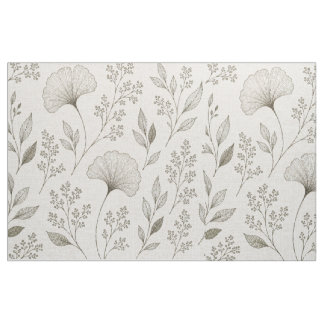 Whispering Botanicals Tyg | Oliv Ginkgo Blommig