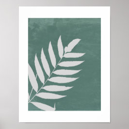 "Whispering Fern" - Ett minimalistiskt vitt Fern L Poster