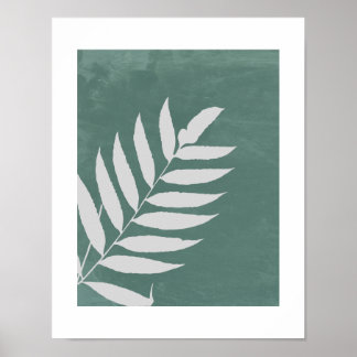 "Whispering Fern" - Ett minimalistiskt vitt Fern L Poster