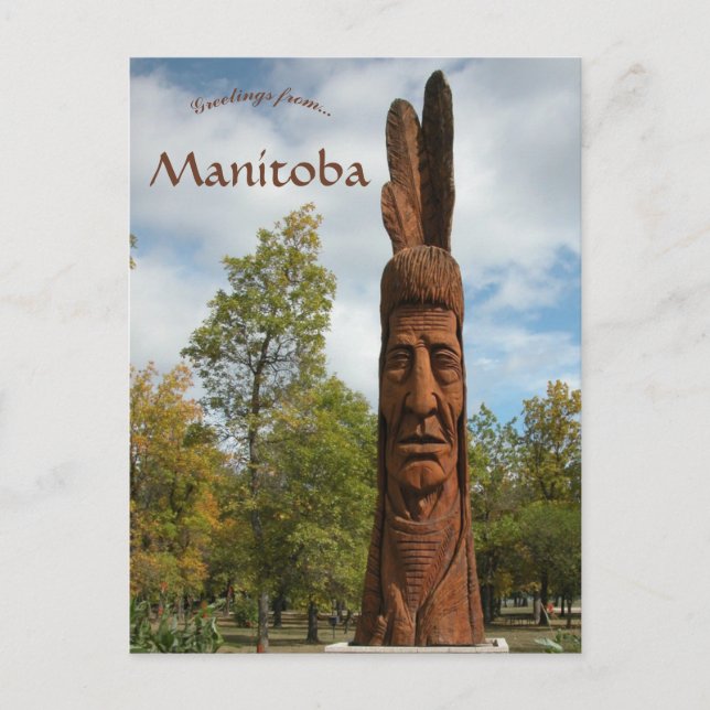 Whispering Giants Anishinaabe Winnipeg Beach Vykort (Framsida)