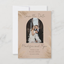 Whispering Pampas Photo Wedding Save the Date Card Spara Datumet