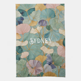 Whispering Pastel Gingko Kökshandduk