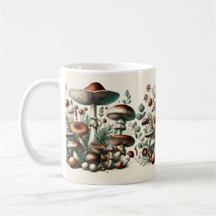 Whispering Skogen: Seamless Mushroom Mönster Colle Kaffemugg