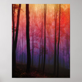 Whispering Skogen, Träd Forest Landcape Art Poster