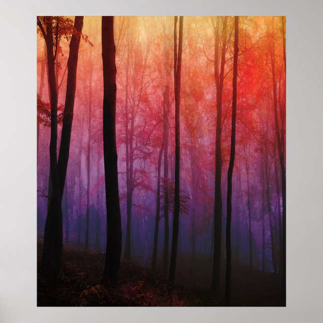 Whispering Skogen, Träd Forest Landcape Art Poster (Framsidan)