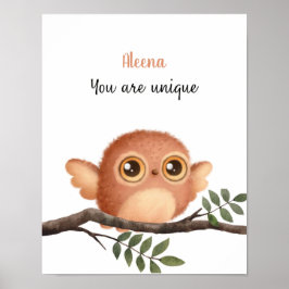 Whispering Uggla Affirmations Anpassade Poster