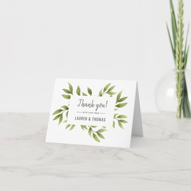 Whispering Willows Bröllop Tackkort Card (Framsida)