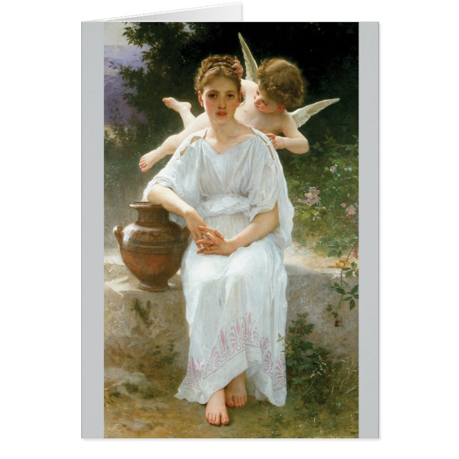 Whisperings av kärlek vid Bouguereau Hälsningskort (Framsidan)