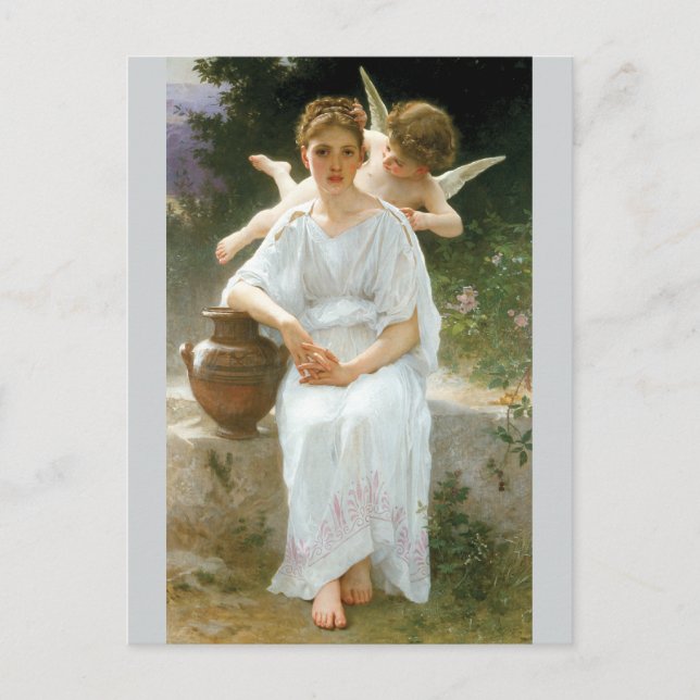 Whisperings av kärlek vid Bouguereau Vykort (Framsida)
