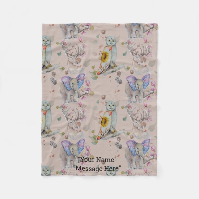 Whispers från Skogen Baby Fleece Blanket (Framsidan)