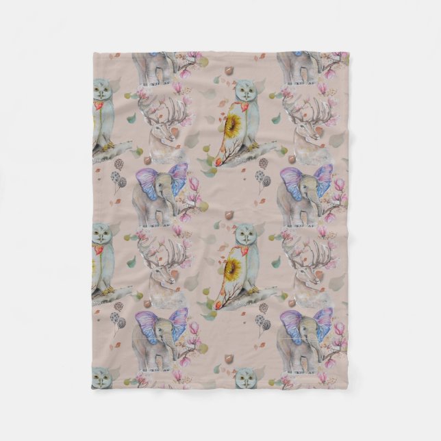 Whispers från Skogen Baby Fleece Blanket (Framsidan)